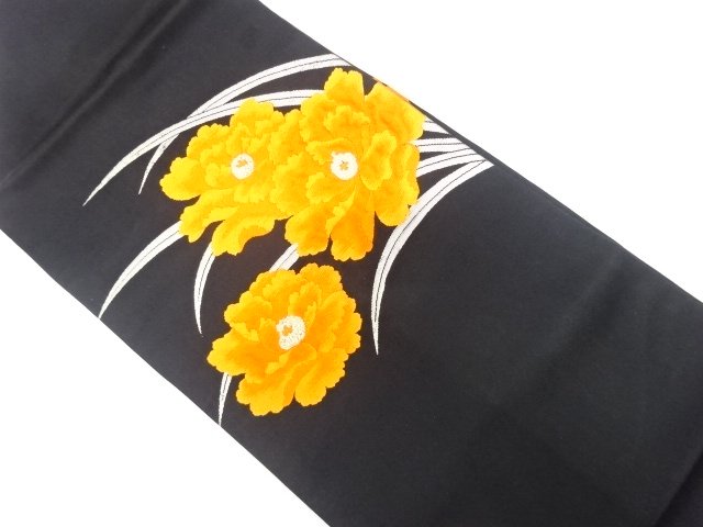 花模様織り出し　名古屋帯